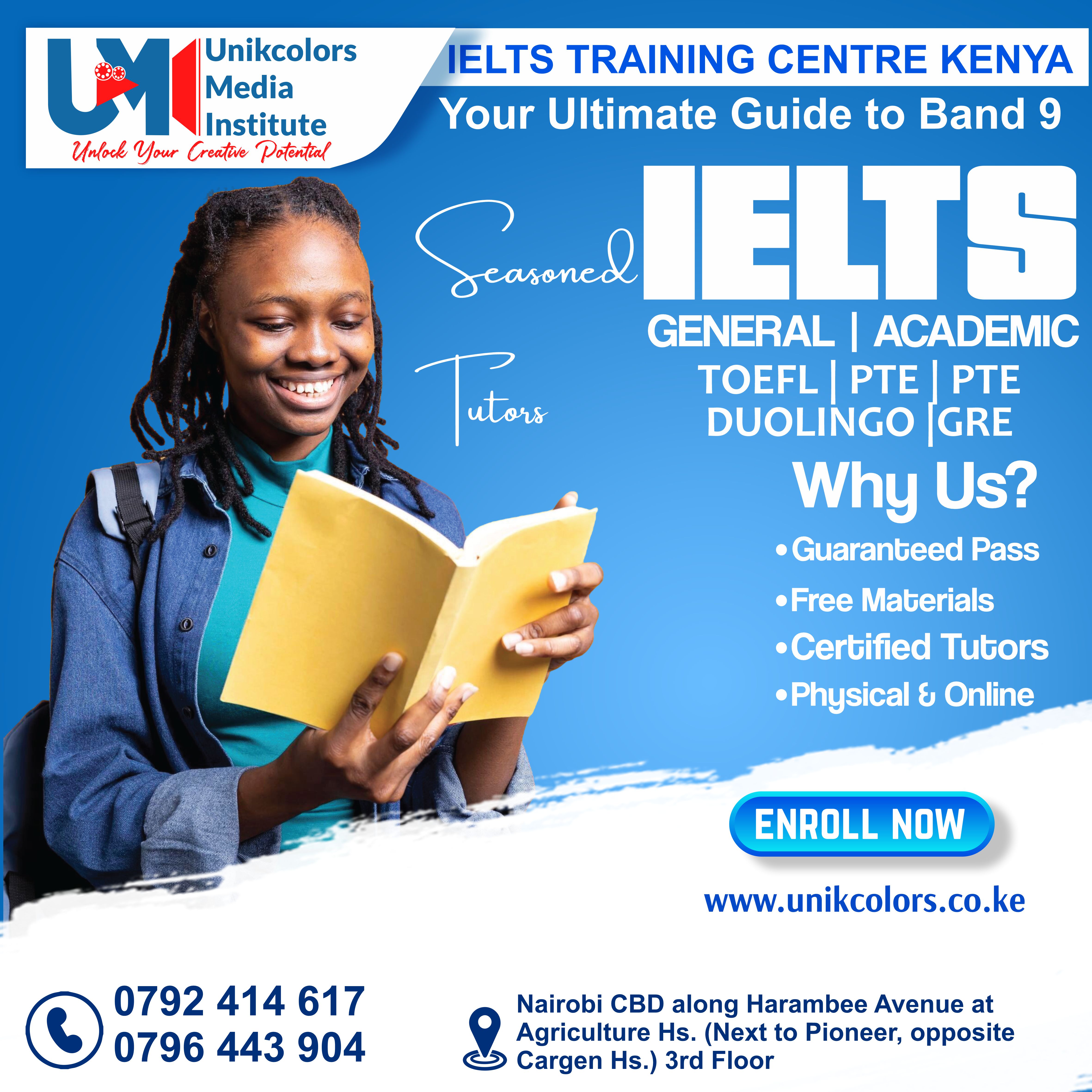 IELTS TRAINING CENTRE KENYA - IELTS PREPARATION | OET | TOEFL | PTE | GRE | DUOLINGO